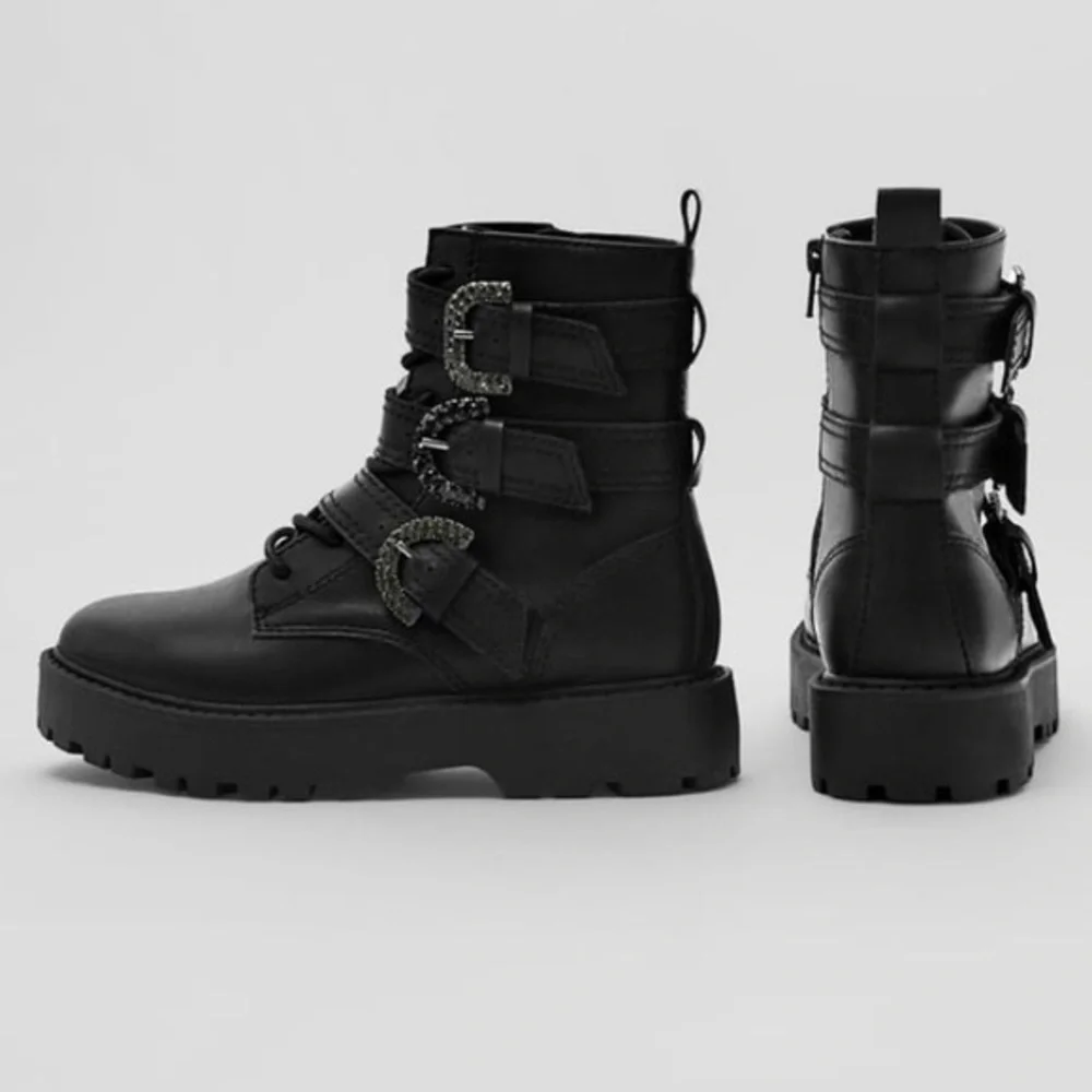 Zara Black Kids Jewel Boots Size 34 - Picture 3 of 15